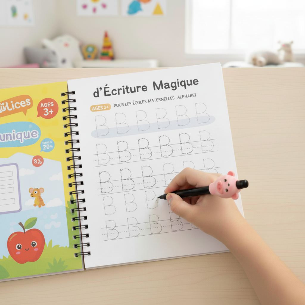 Lot de 4 Cahiers Magiques Omelya + Stylo et Guide