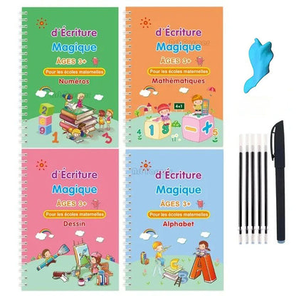 Lot de 4 Cahiers Magiques Omelya + Stylo et Guide